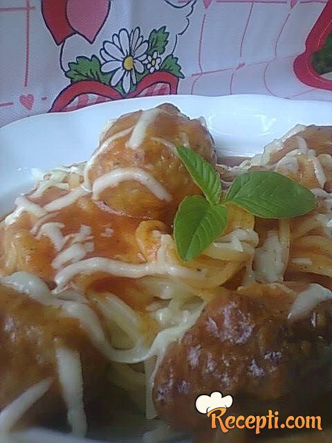 Ćuftice u sosu sa špagetama
