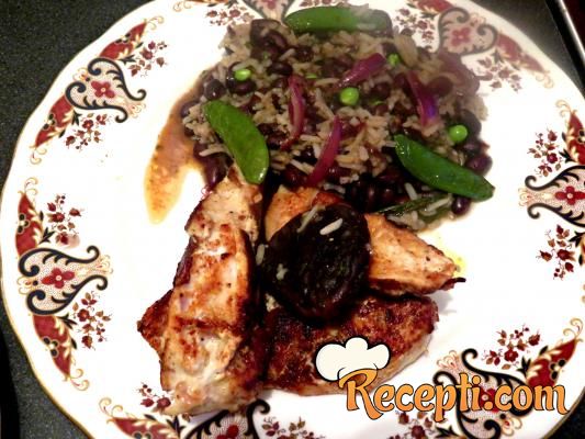 Marokanska piletina, pirinač i pasulj