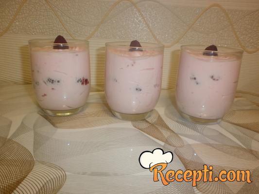 Voćni jogurt sa malinama