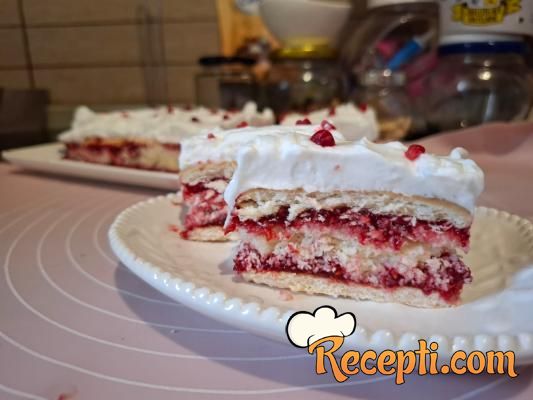 Kokos malina torta