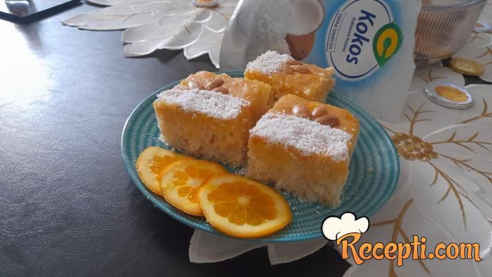 Posni kolač sa kokosom i pomorandžom