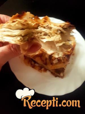 Burek sa šampinjonima iz tiganja