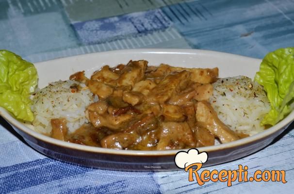 Ćureći file sa vrganjima