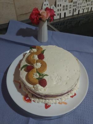 Torta sa malinama i čajnim koluticima