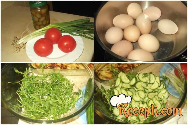 Salata sa povrćem i kuvanim jajima