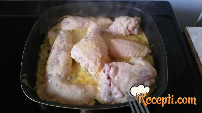 Piletina u marinadi sa pecenim susam krompirom