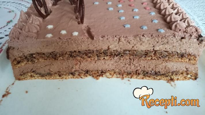 Čokoladna torta sa lešnicima, eurokremom i napolitankama (Ferrero)